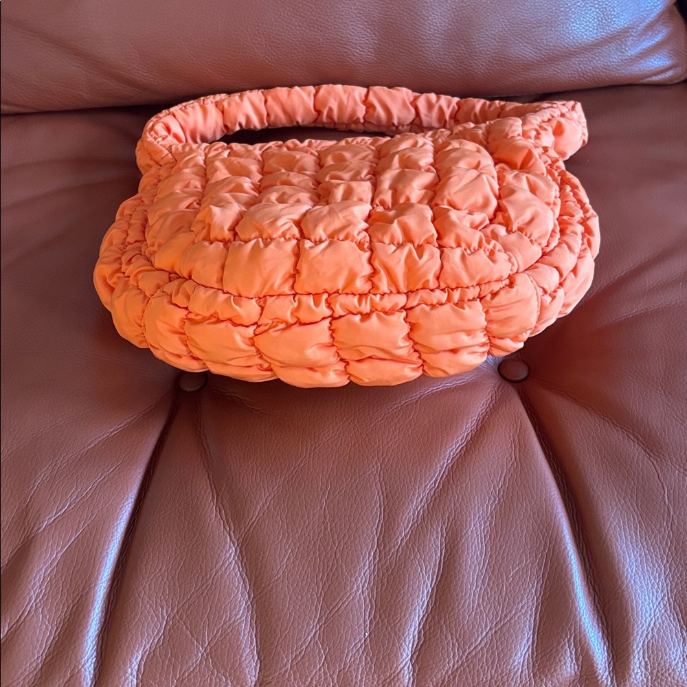 COS Orange Quilted Puffy Bag - Picture 5 of 7